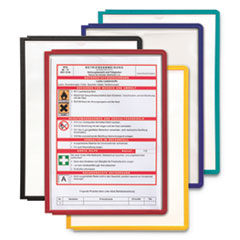 Durable® SHERPA Vario Replacement Panels, 1 Section, Clear Panel Assorted Color Borders, 5/Pack