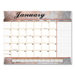 AT-A-GLANCE® Marbled Desk Pad, Marbled Artwork, 22 x 17, White/Multicolor Sheets, Clear Corners,