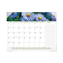 AT-A-GLANCE® Floral Panoramic Desk Pad, Floral Photography, 22 x 17, White/Multicolor Sheets, Clear Corners,