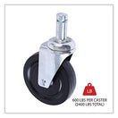 Switch Alera® Optional Casters for Wire Shelving, Grip Ring Type K Stem, 4&quot; Wheel, Black/Silver, 4/Set (2 Locking) 2 image