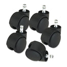 Switch Master Caster® Deluxe Futura Casters, Flush Mount, Grip Ring Type B and Type K Stems, 2.19&quot; Hard Nylon Wheel, Matte Black, 5/Set 2 image